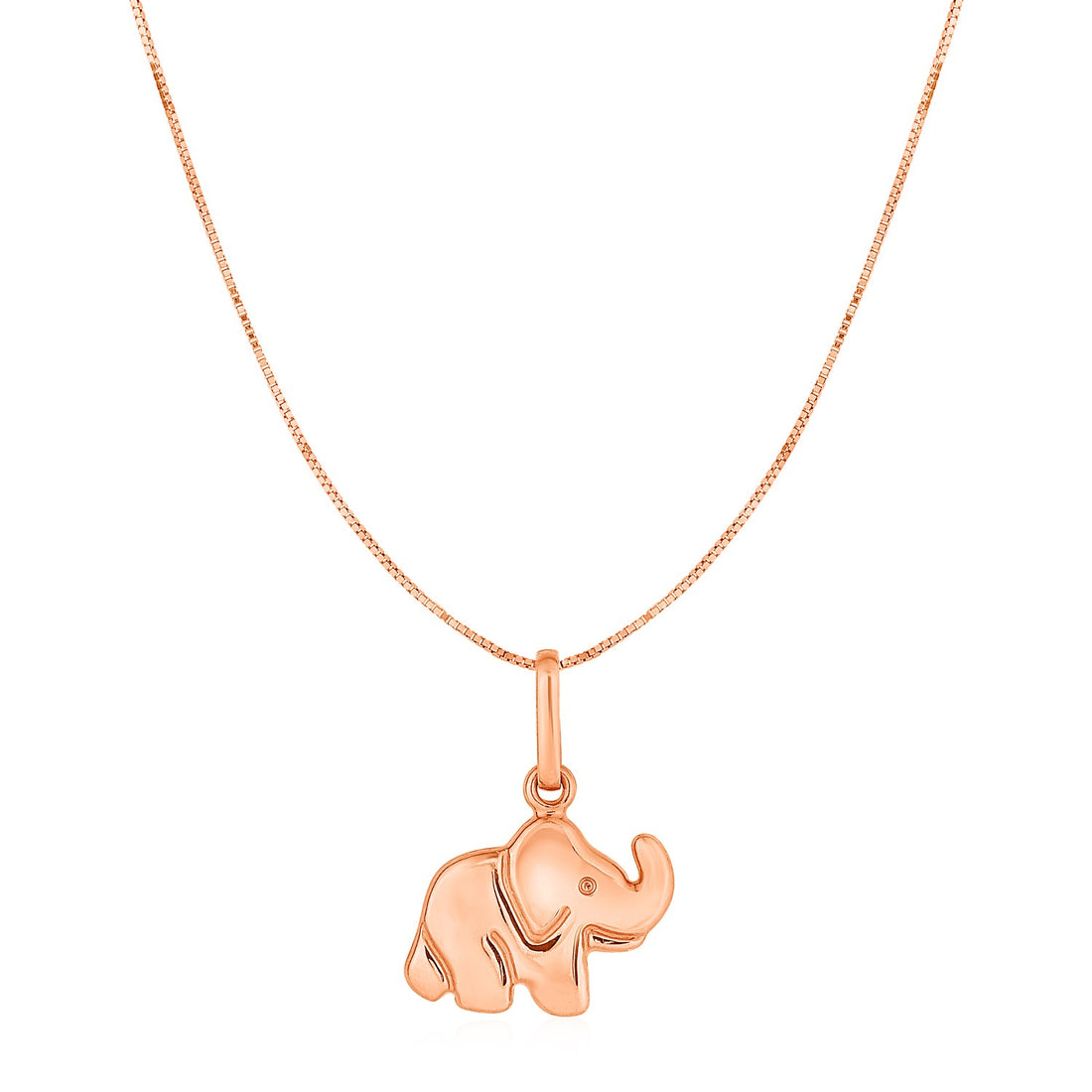 Colgante de elefante en oro rosa de 10 k