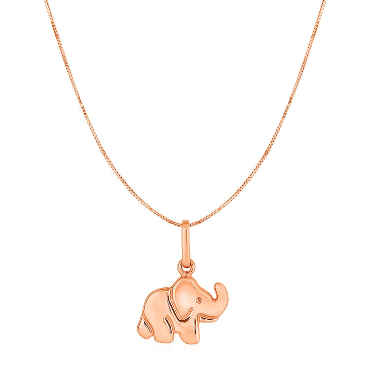 Colgante de elefante en oro rosa de 10 k