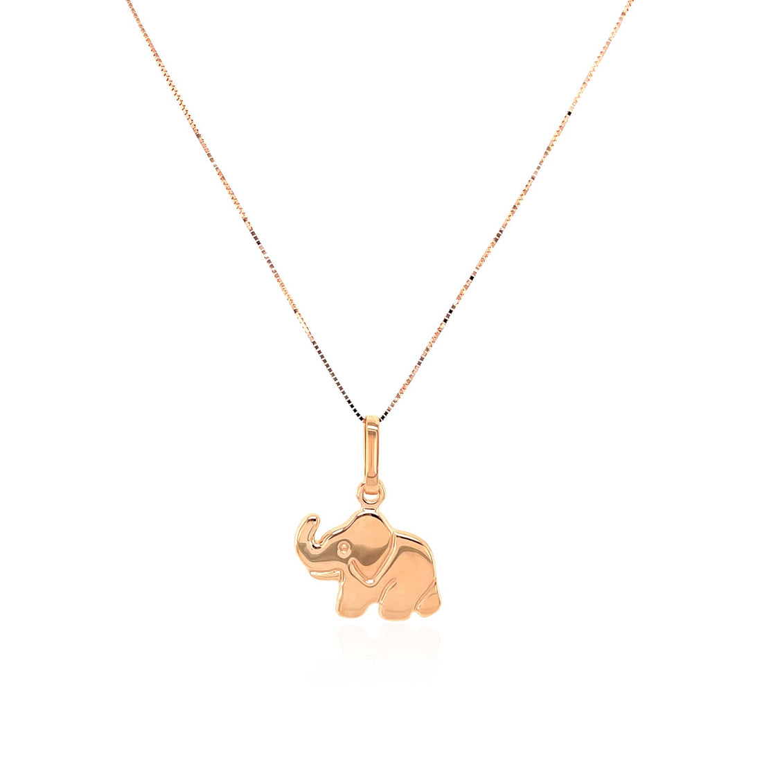 Colgante de elefante en oro rosa de 10 k