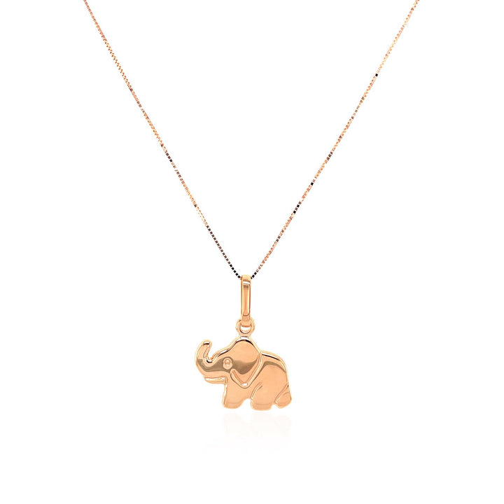 Colgante de elefante en oro rosa de 10 k