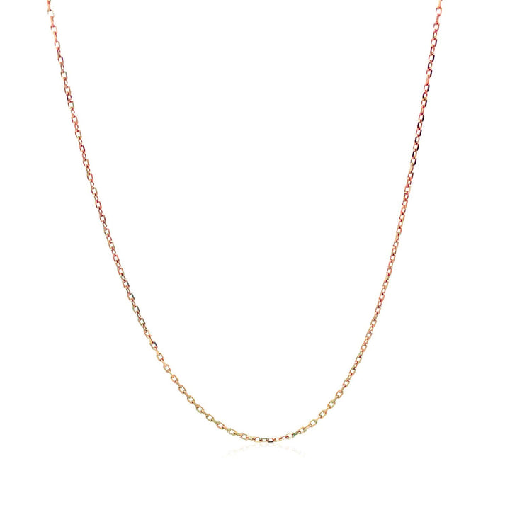 Cadena de eslabones tipo cable con corte de diamante en oro rosa (0,87 mm)