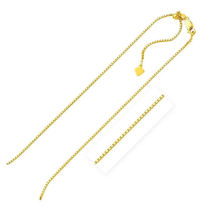 Cadena de eslabones ajustable con acabado amarillo en plata de ley (1,40 mm)