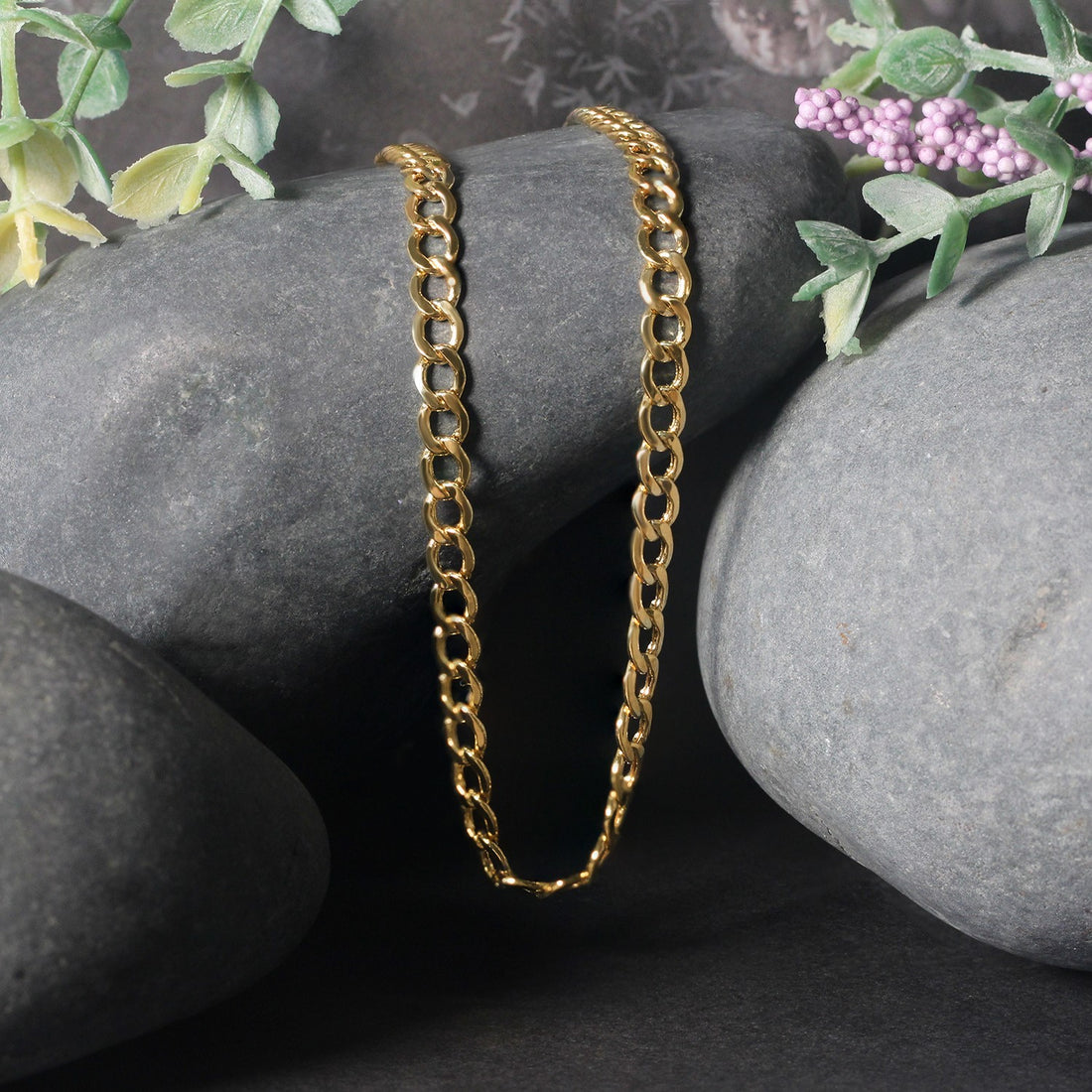 Cadena de eslabones de oro amarillo de 10 k (4,40 mm)