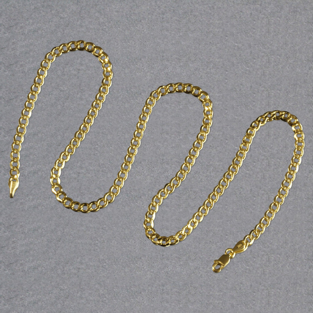 Cadena de eslabones de oro amarillo de 10 k (4,40 mm)