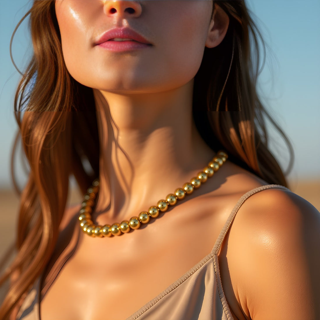 Polished 7mm Bead Bracelet in 14K Yellow Gold