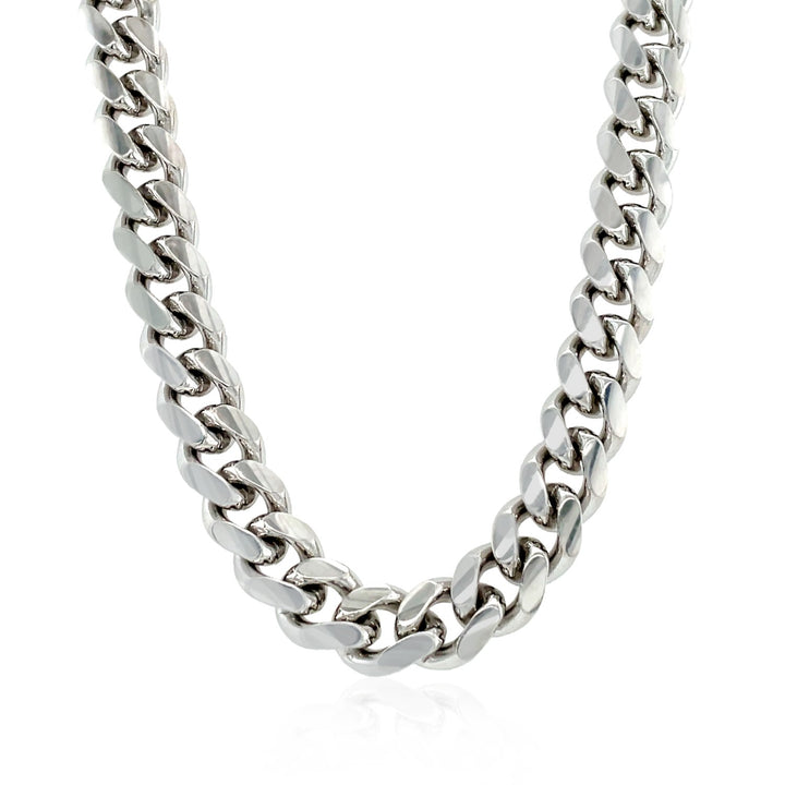 Cadena cubana Miami de plata de ley rodiada (8,40 mm)