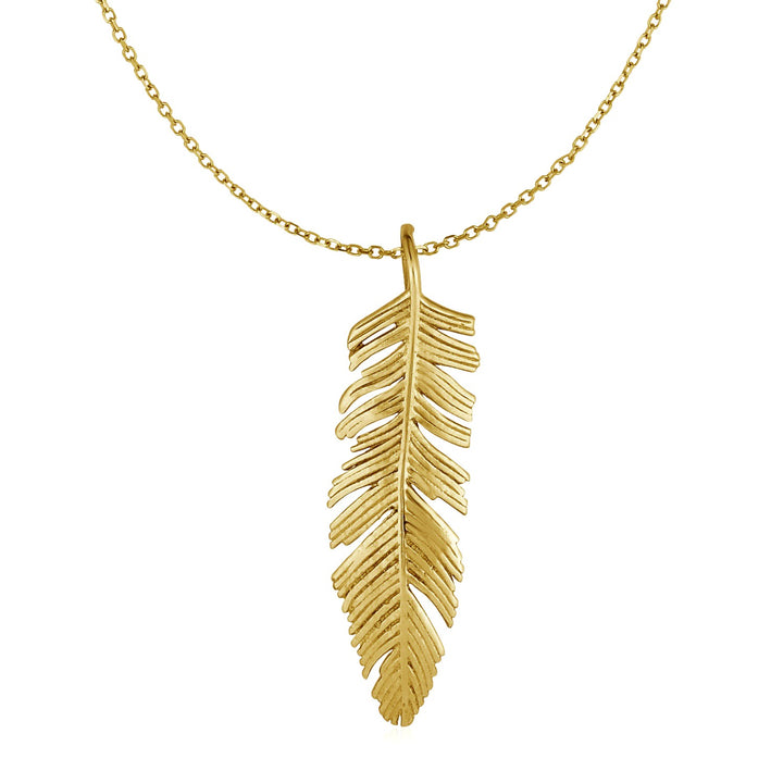 Colgante de plumas en oro amarillo de 10 k