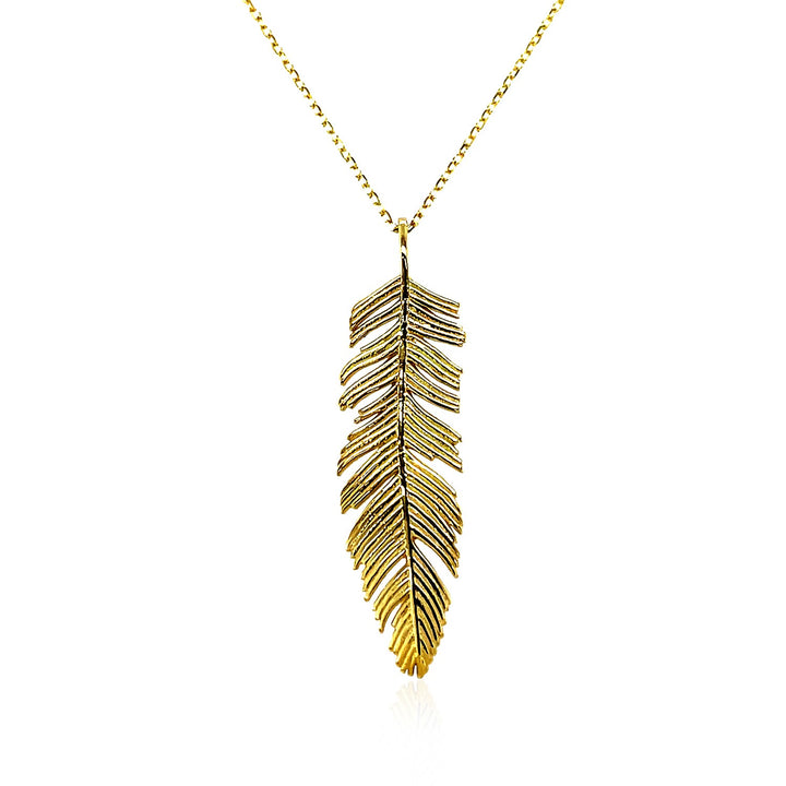 Colgante de plumas en oro amarillo de 10 k