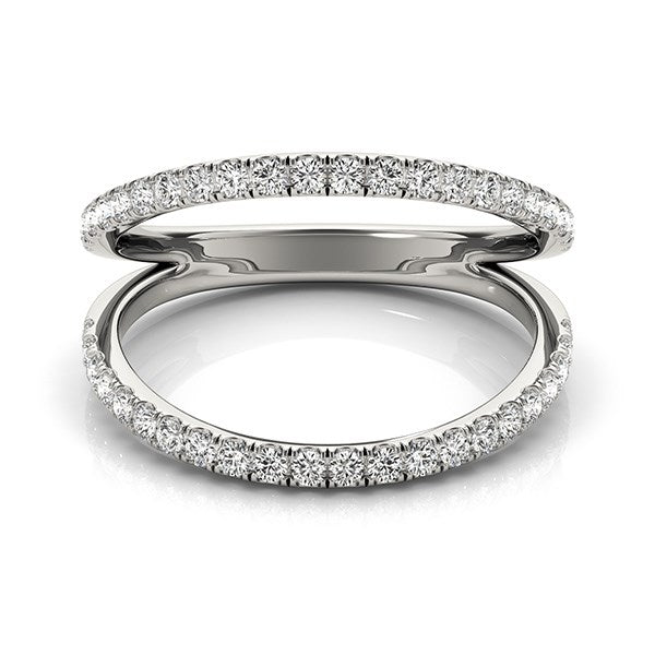 Anillo de oro blanco de 14 k con banda dividida de diamantes (1/4 ct)