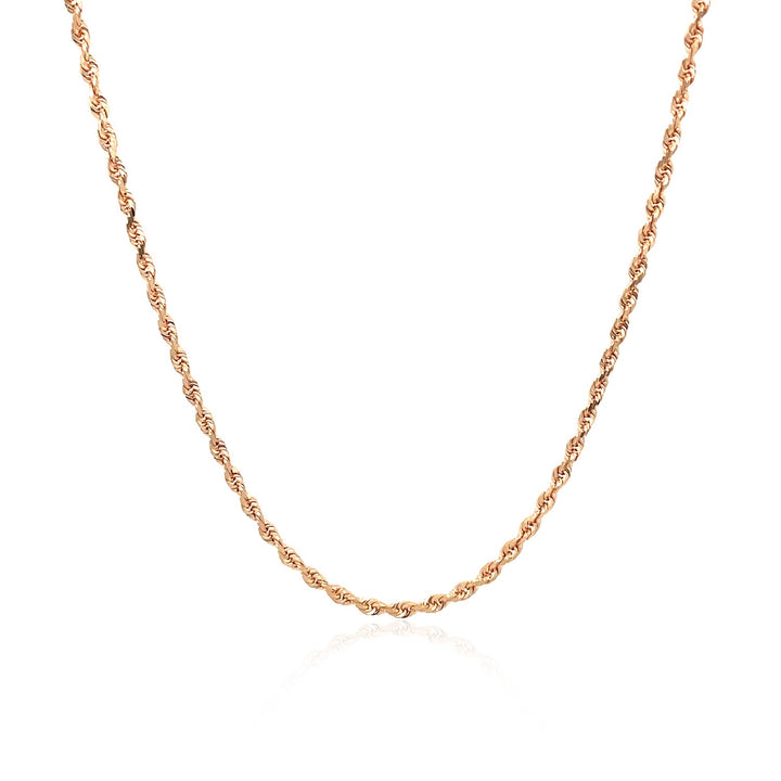 Cadena de eslabones macizos de oro rosa de 14 k con corte de diamante (1,6 mm)