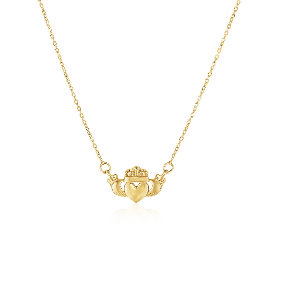 Colgante de oro amarillo de 14 k con símbolo de Claddagh