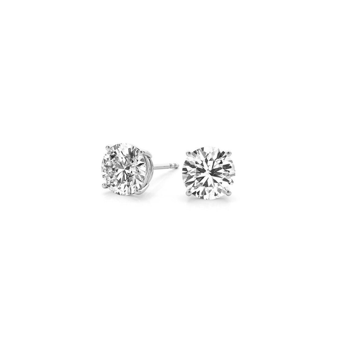 2 cttw Certified IGI Lab Grown Round Diamond Stud Earrings 14k White Gold(G/VS2)