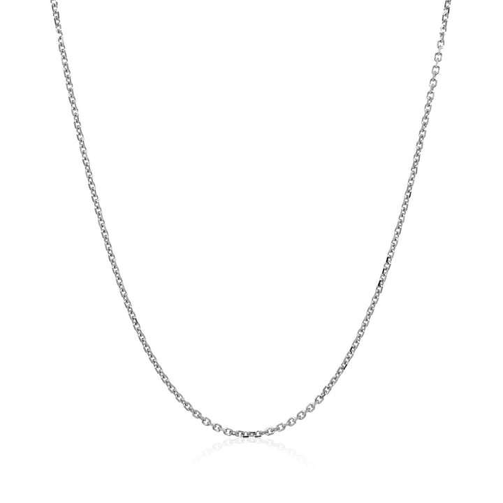 Cadena de eslabones tipo cable con corte de diamante en oro blanco de 18 k (1,10 mm)