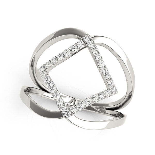 Anillo de diamantes entrelazados en oro blanco de 14 k (1/5 ct)