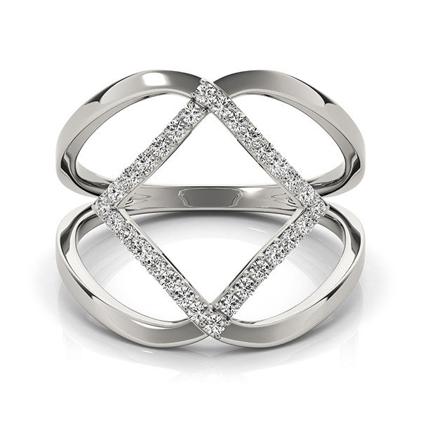 Anillo de diamantes entrelazados en oro blanco de 14 k (1/5 ct)