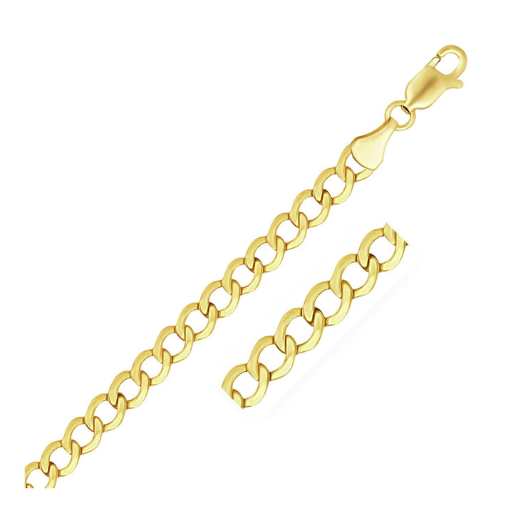 Cadena de eslabones de oro amarillo de 10 k (5,30 mm)