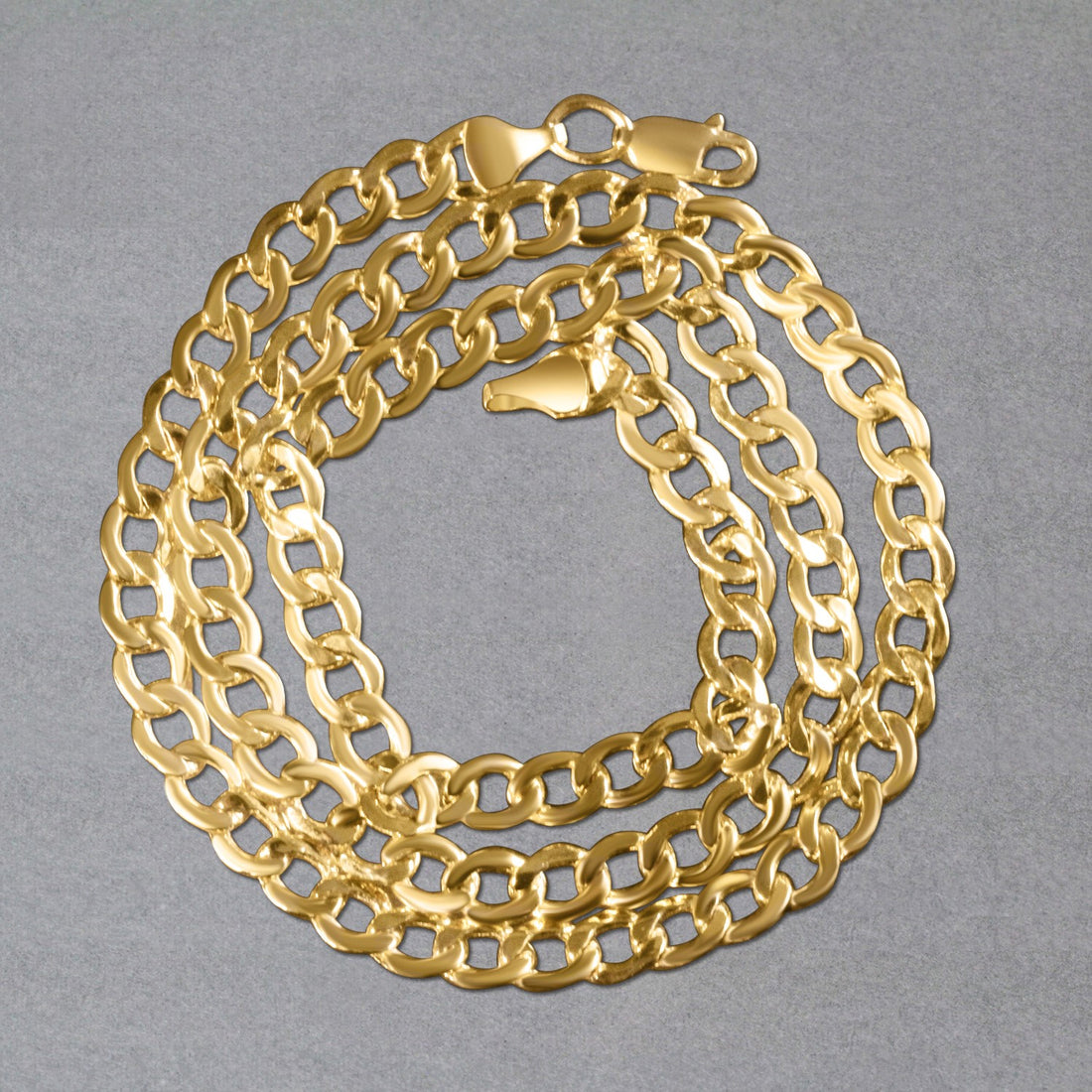 Cadena de eslabones de oro amarillo de 10 k (5,30 mm)