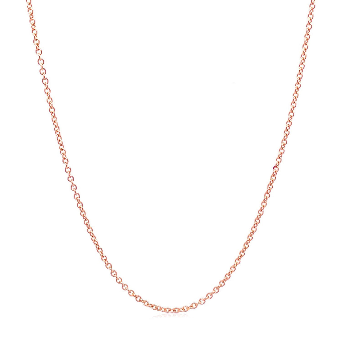14k Rose Gold Round Cable Link Chain (1.25 mm)