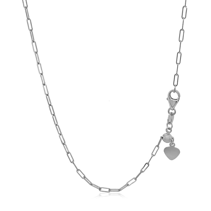 Cadena de clip ajustable de oro blanco de 14 k (1,50 mm)