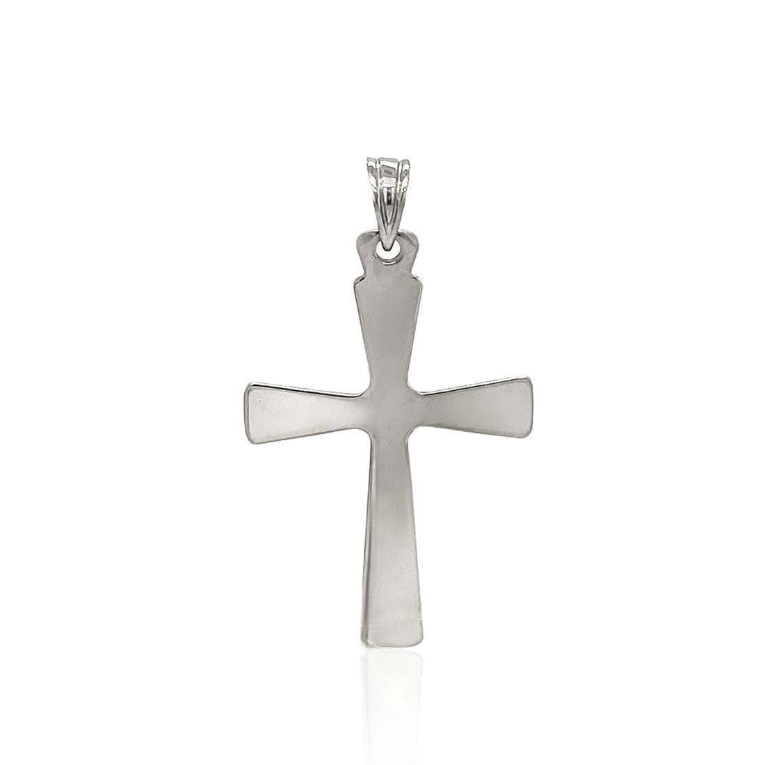 Colgante de cruz redondeada abovedada de plata de ley