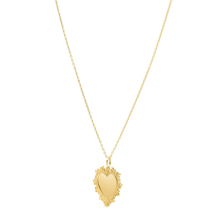 Baroque Heart Necklace in 14K Yellow Gold