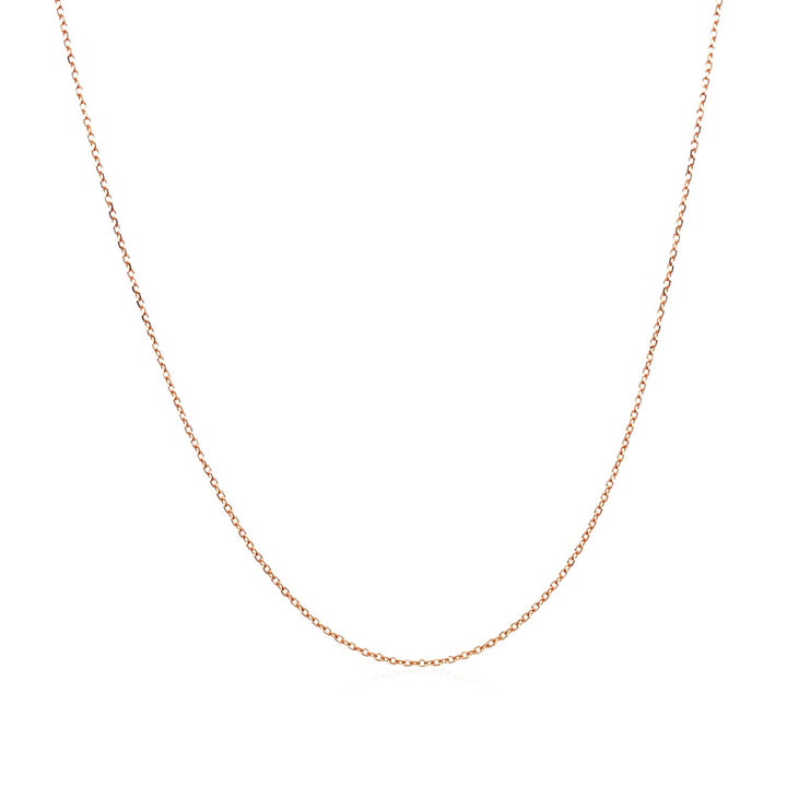 Cadena de eslabones tipo cable con corte de diamante en oro rosa de 14 k (0,68 mm)