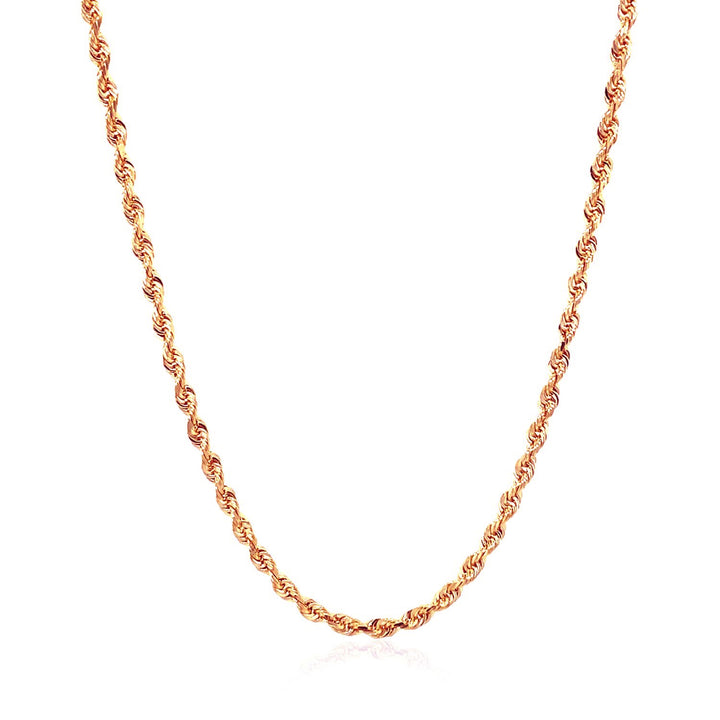 Cadena de eslabones macizos de oro rosa de 14 k con corte de diamante (2,30 mm)