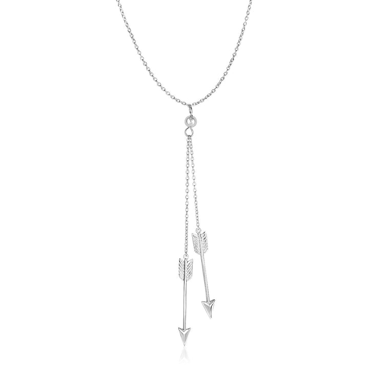Collar de lazo de plata esterlina de 18 pulgadas con dos flechas