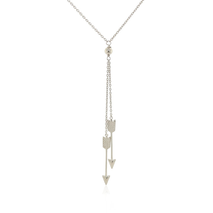 Collar de lazo de plata esterlina de 18 pulgadas con dos flechas