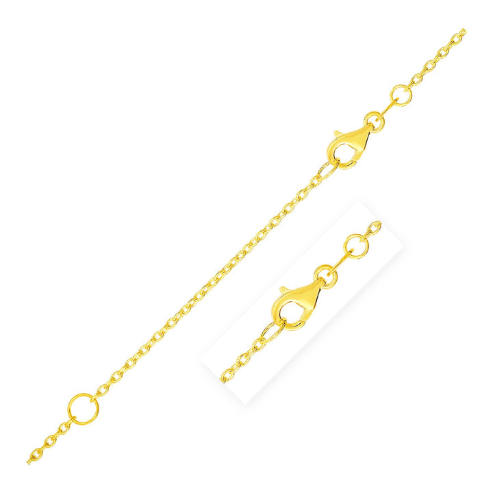 Cadena de cable extensible en oro amarillo de 14 k (1,50 mm)