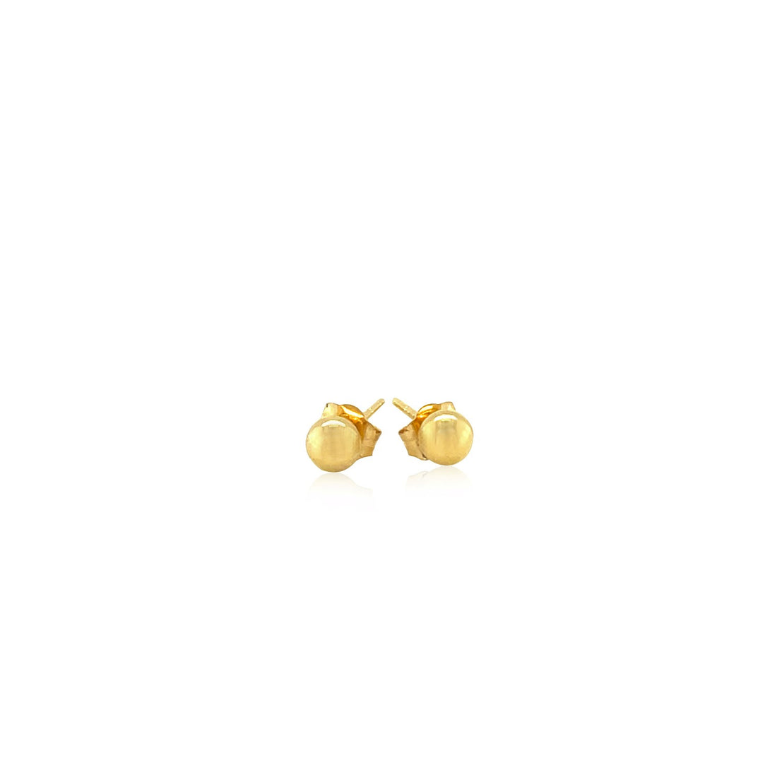 Pendientes de botón con forma de bola de oro amarillo de 10 k (4 mm)