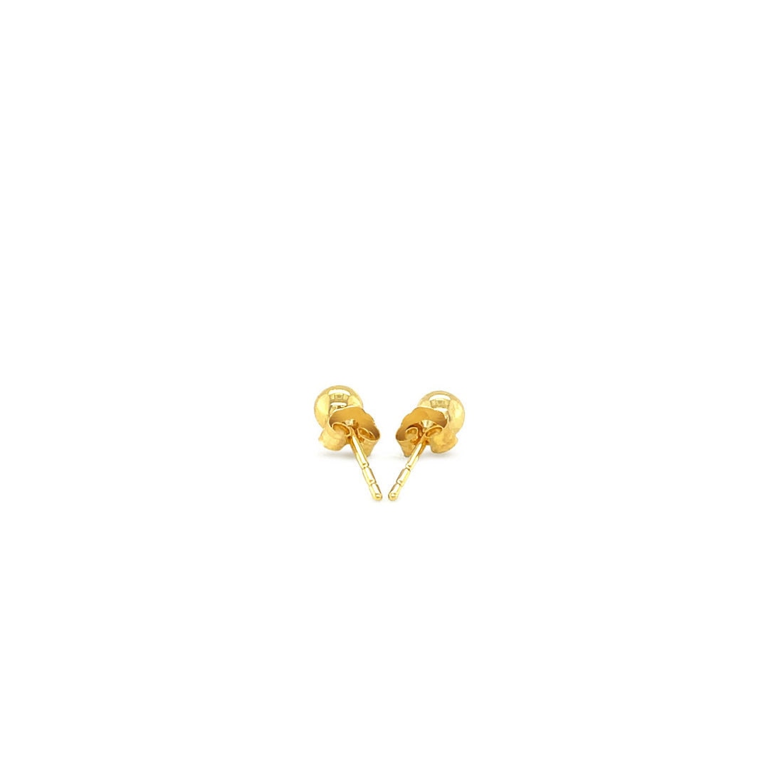 Pendientes de botón con forma de bola de oro amarillo de 10 k (4 mm)