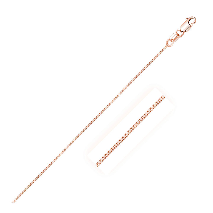 Cadena clásica de oro rosa de 14 k (0,60 mm)