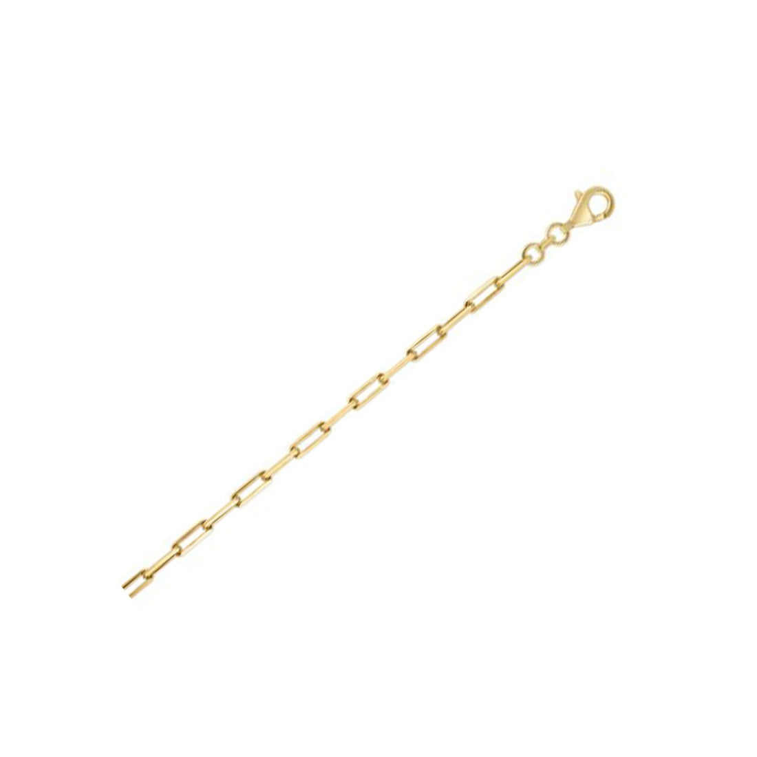 Cadena de clip de papel bañada en oro y plata de ley (2,95 mm)