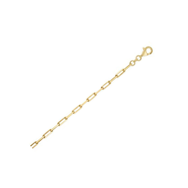 Cadena de clip de papel bañada en oro y plata de ley (2,95 mm)