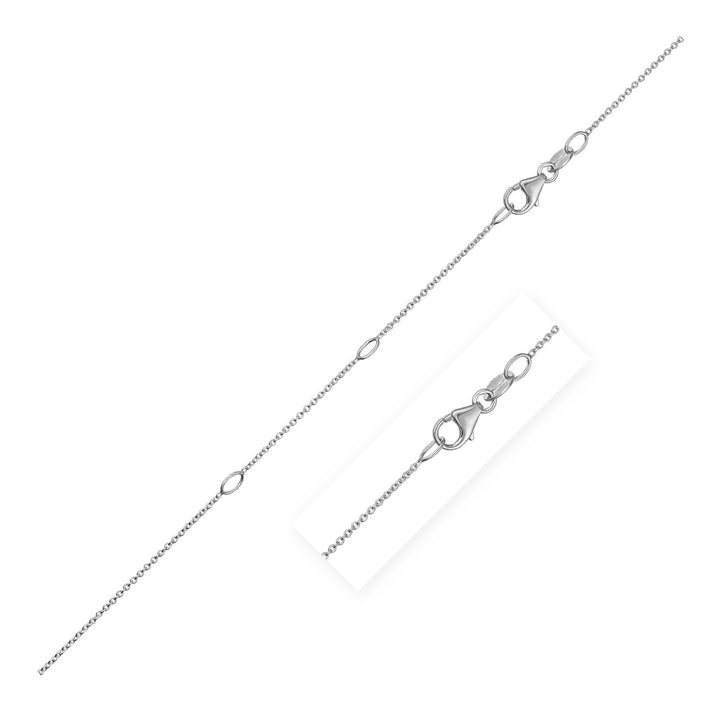 Cadena de cable extensible doble en oro blanco de 14 k (0,85 mm)