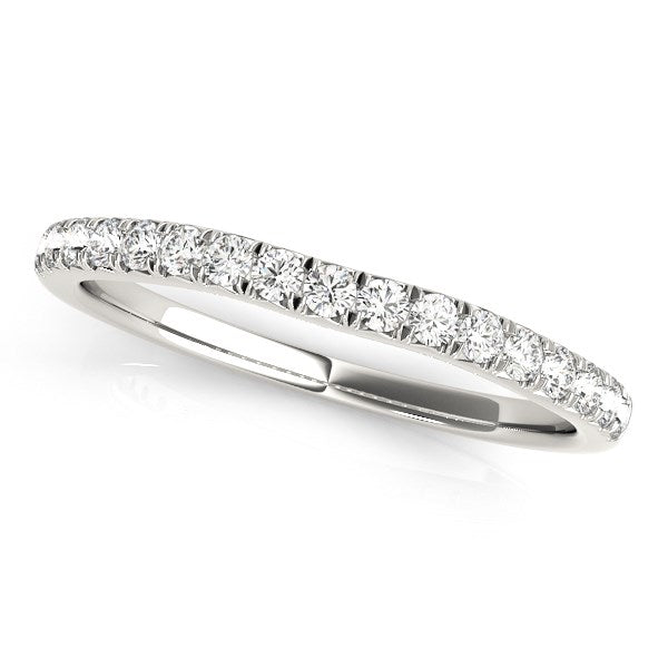 Anillo de bodas de diamantes de estilo curvo en oro blanco de 14 k (1/3 ct)