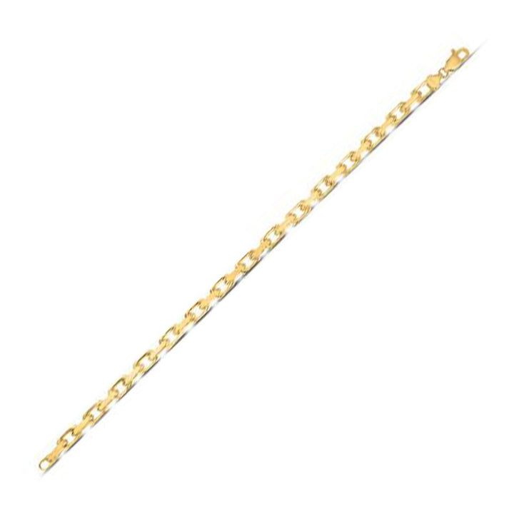 Pulsera de cadena tipo cable francesa de oro amarillo de 14 k (4,80 mm)