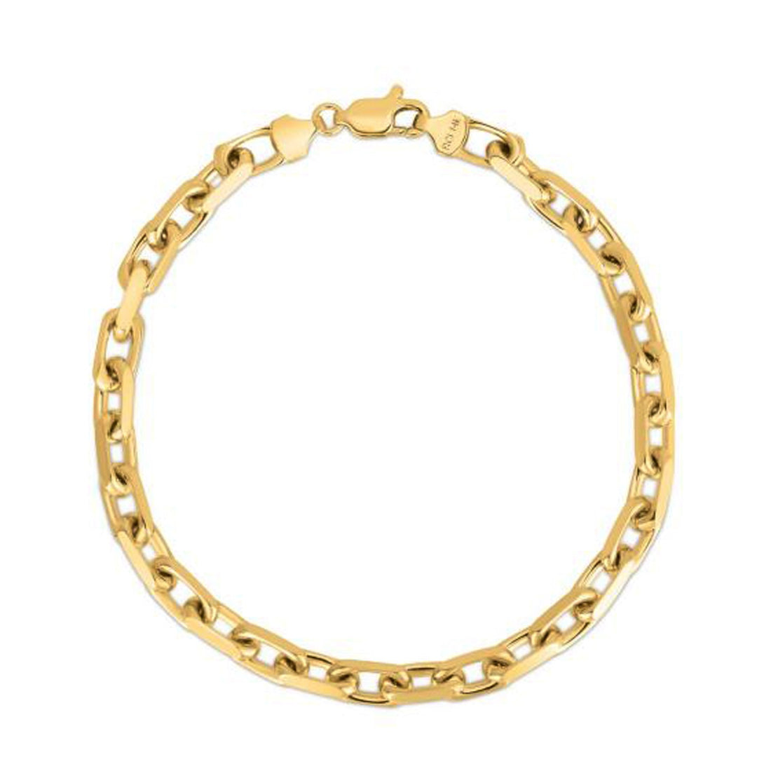 Pulsera de cadena tipo cable francesa de oro amarillo de 14 k (4,80 mm)