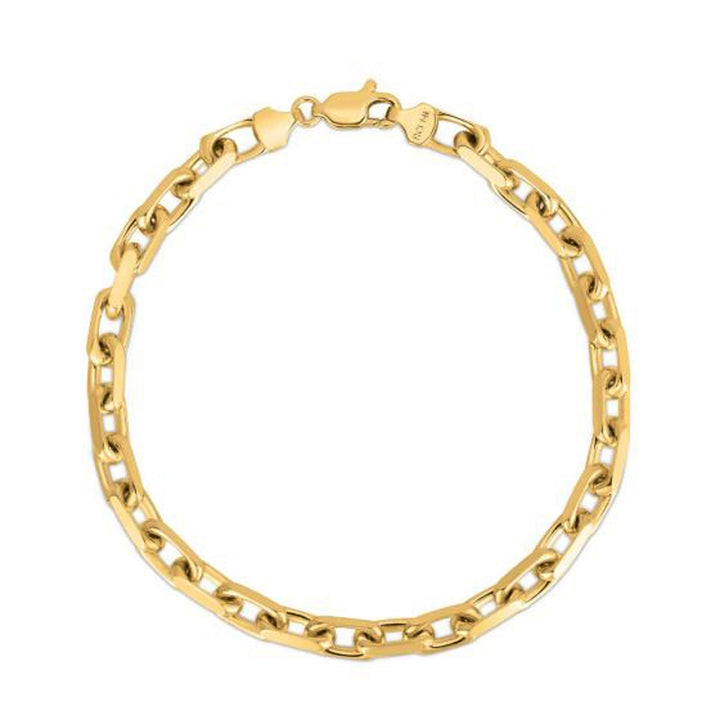 Pulsera de cadena tipo cable francesa de oro amarillo de 14 k (4,80 mm)