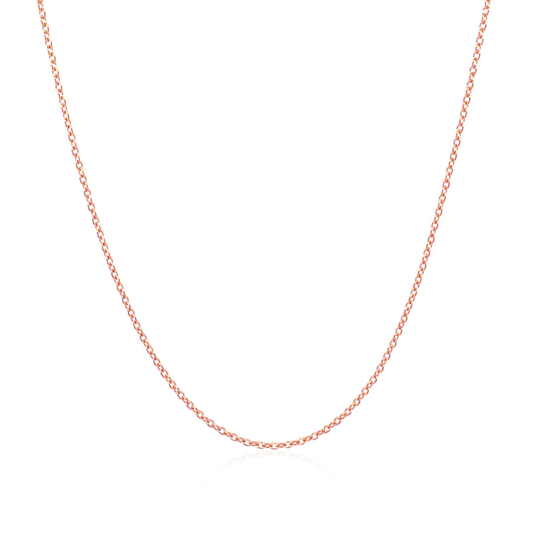 Cadena de eslabones tipo cable ovalados de oro rosa de 14 k (0,97 mm)