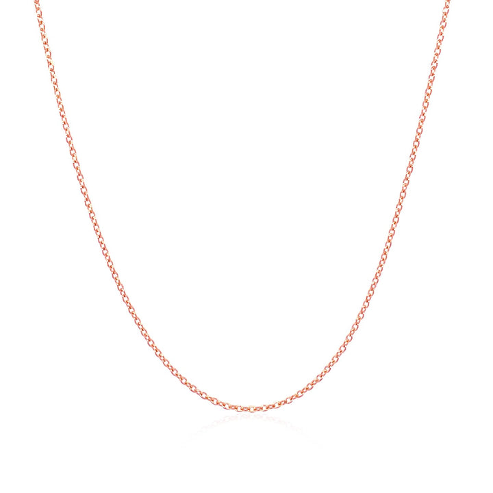 Cadena de eslabones tipo cable ovalados de oro rosa de 14 k (0,97 mm)