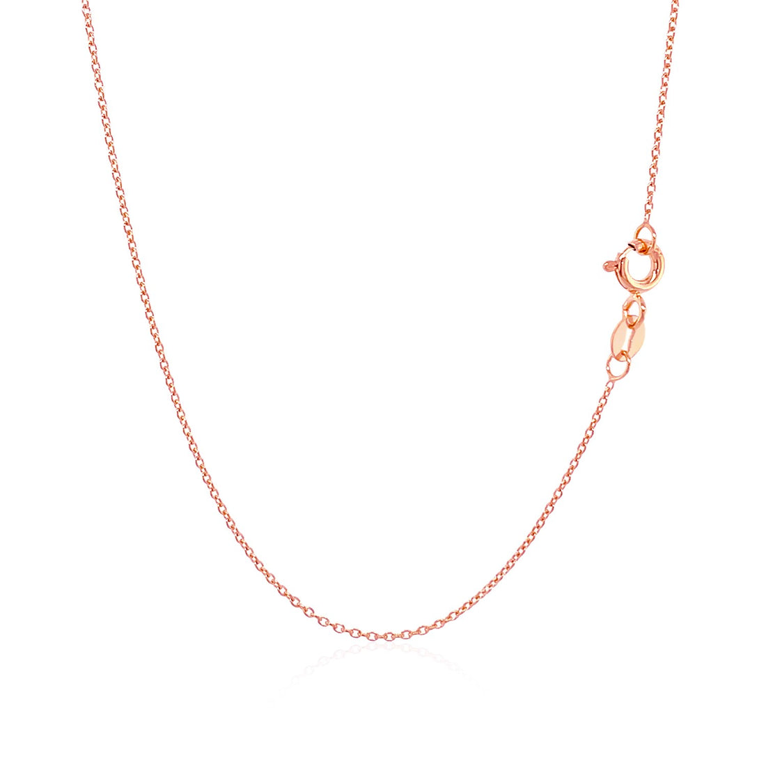Cadena de eslabones tipo cable ovalados de oro rosa de 14 k (0,97 mm)