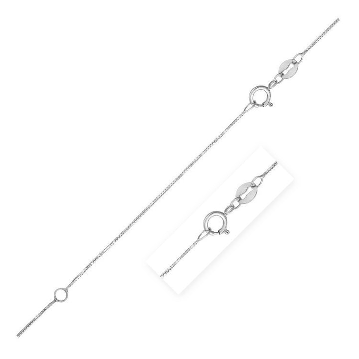 Cadena de caja extensible doble en oro blanco de 14 k (0,51 mm)