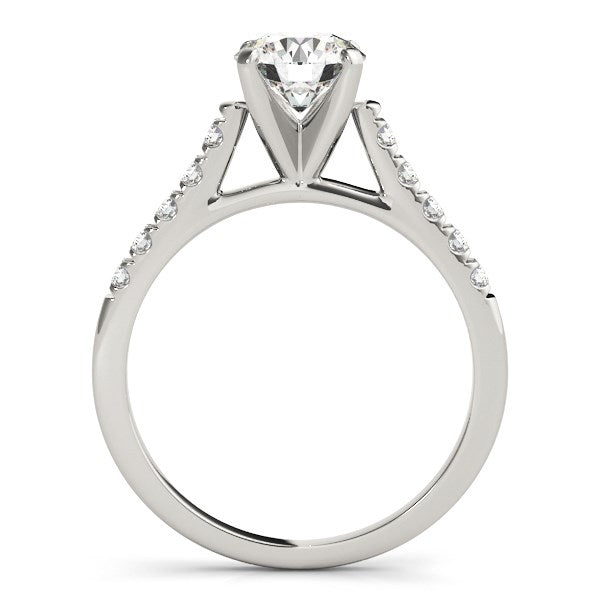 Anillo de compromiso de diamantes con diseño de catedral en oro blanco de 14 k (1 1/8 ct)