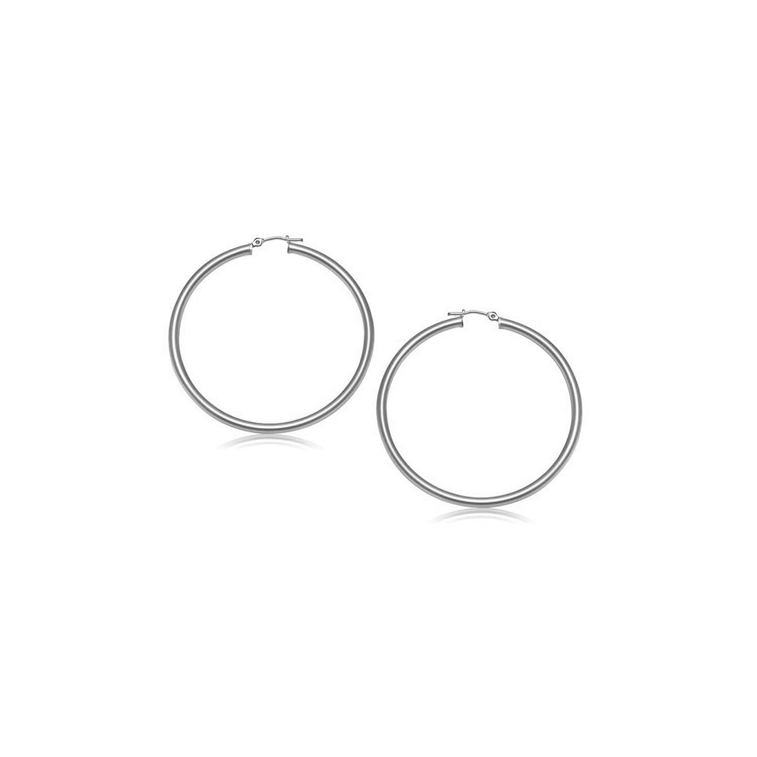 Aros pulidos de oro blanco de 10 k (3 x 15 mm)