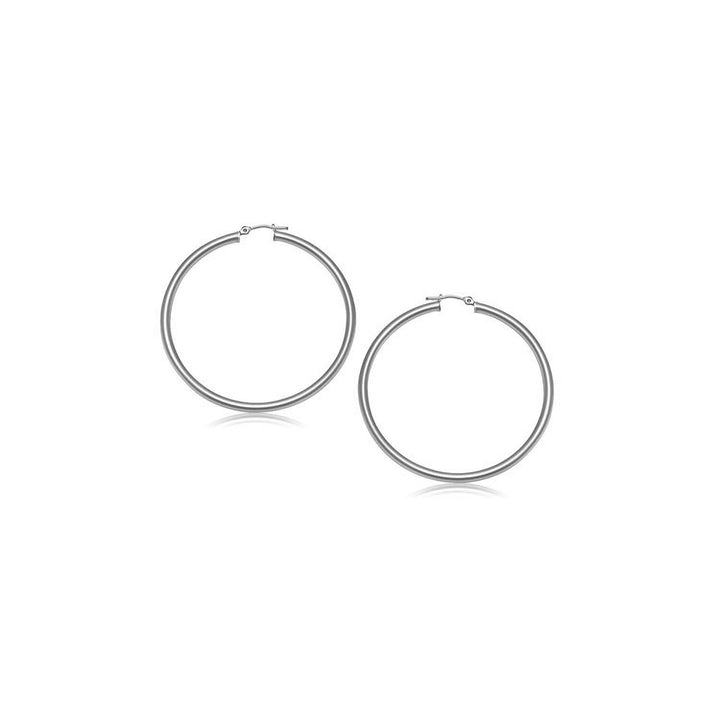 Aros pulidos de oro blanco de 10 k (3 x 15 mm)