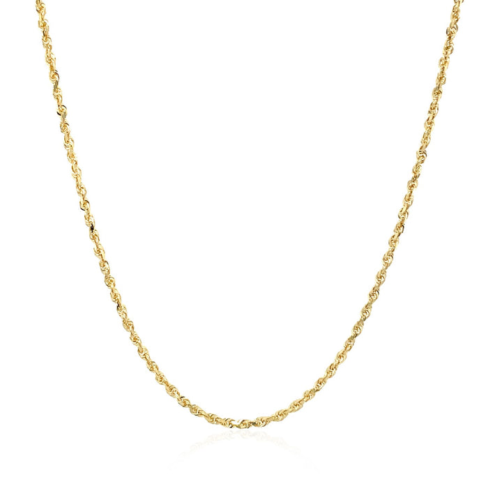 Cadena de eslabones macizos de oro amarillo de 10 k con corte de diamante (1,40 mm)