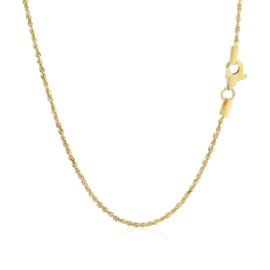 Cadena de eslabones macizos de oro amarillo de 10 k con corte de diamante (1,40 mm)