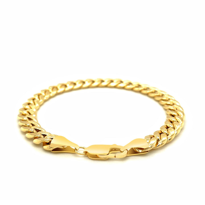 Pulsera cubana Miami Light de oro amarillo de 10 k (8,00 mm)